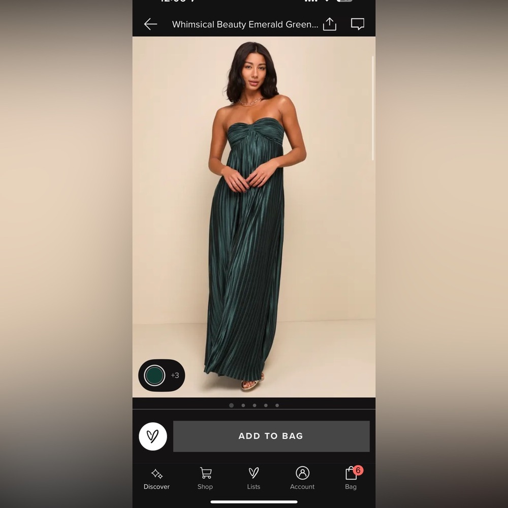 Lulus emerald green satin strapless maxi dress